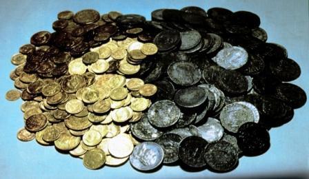 Load of gold and silver coins from The Pollux