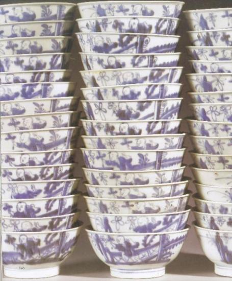 Piles of Chinese bowls