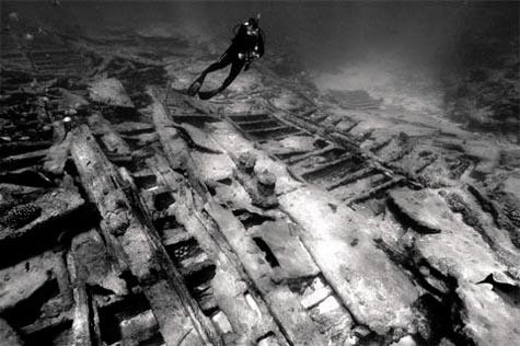 Old wooden wreck