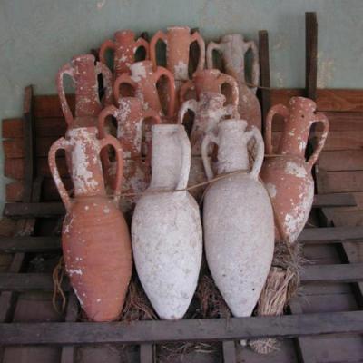 Amphorae on display in Bodrum Castle, Turkey